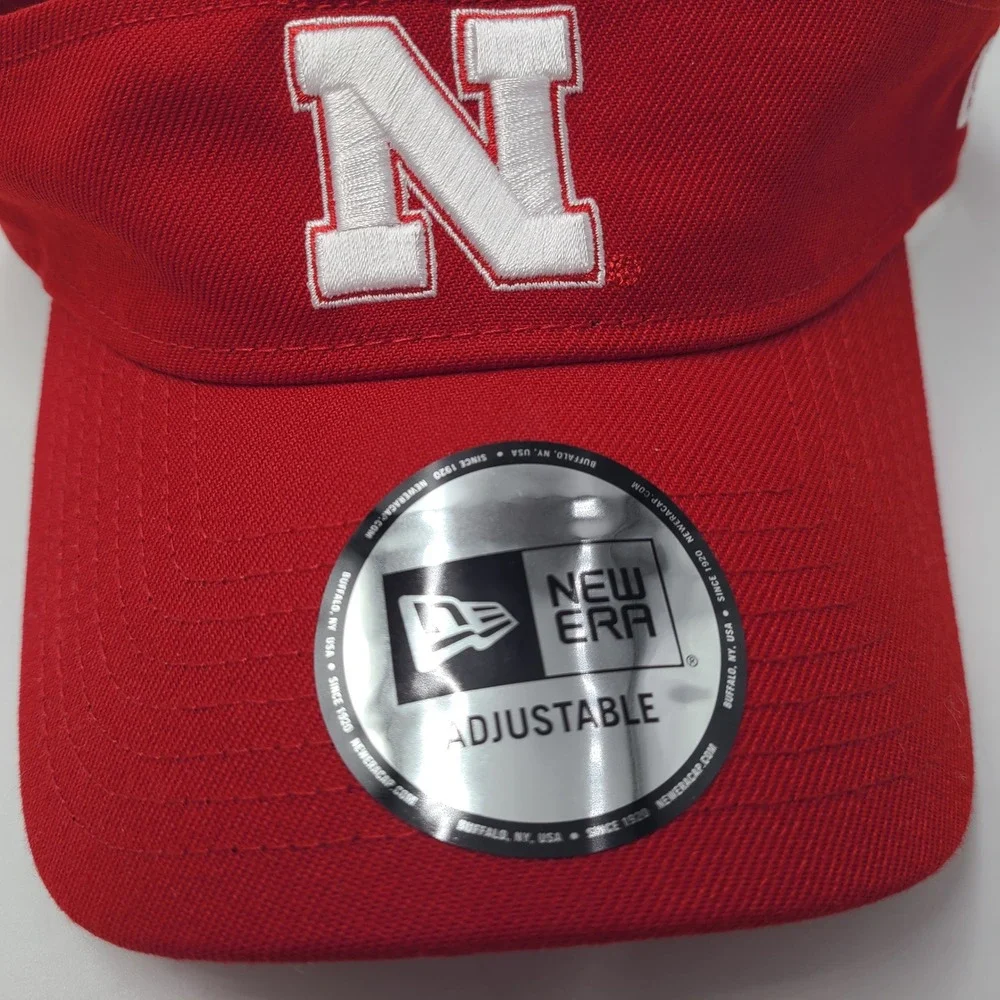 Nebraska Cornhuskers Visor Hat Adjustable New Era Red White NCAA University Men